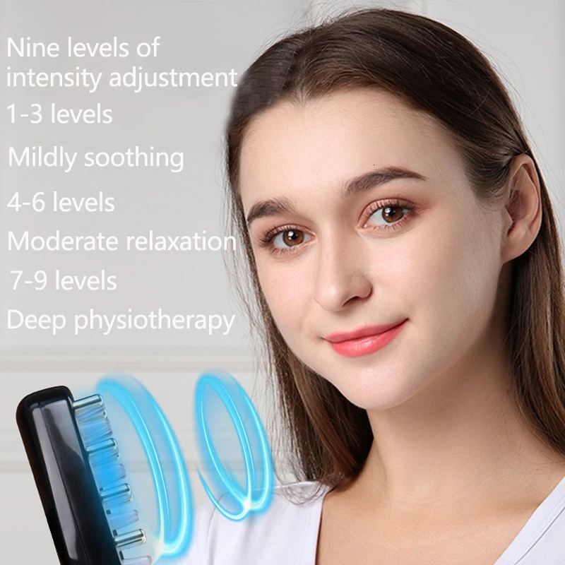 Hair Brushes Electric Scalp Massager for Hair Growth Thinning Hair Treatment Intensive Hair Brush EMS Massage Comb Red And Blue Light 231012