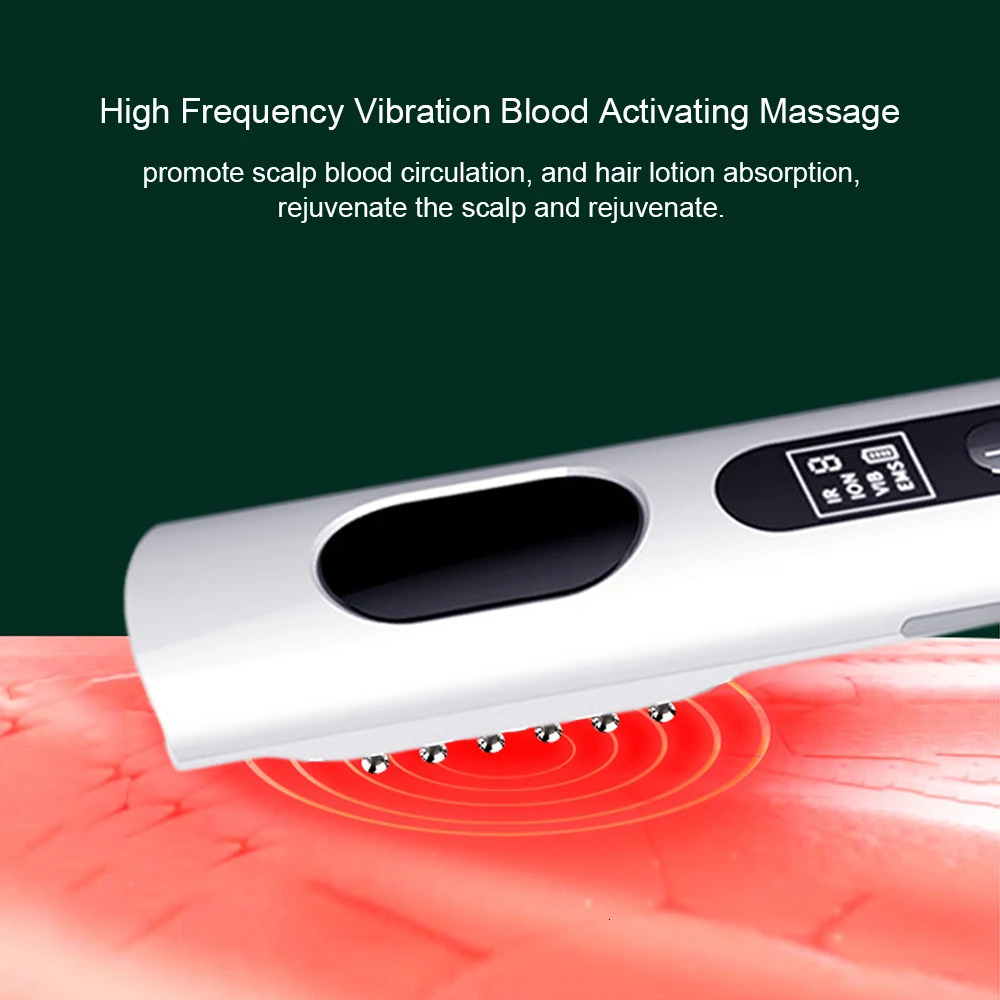 Hair Brushes EMS Vibration Massage Scalp Applicator Liquid Comb Hair Massager Brush Ion Red Light Therapy for Hair Growth Unisex Rechargeable 231012