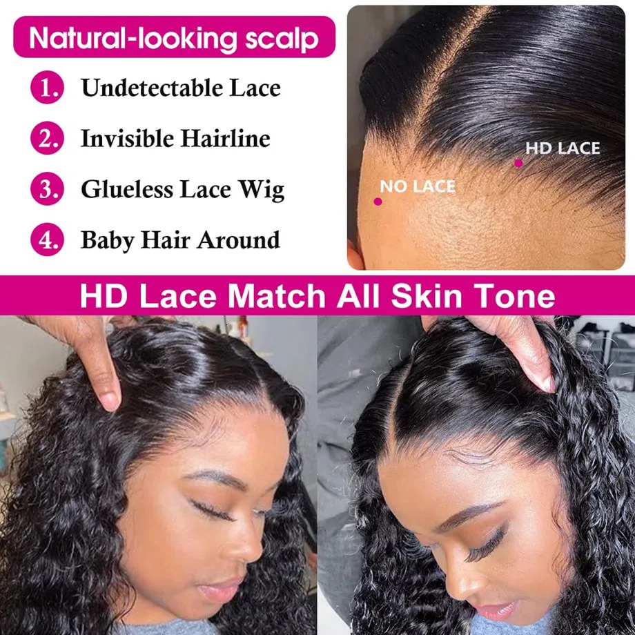 Lace Wigs Deep Wave Frontal Wig 13x4 13x6 Hd Transparent Lace Frontal Wig Pre Plucked Remy 28 30 Inch Curly Lace Front Human Hair Wigs 231012