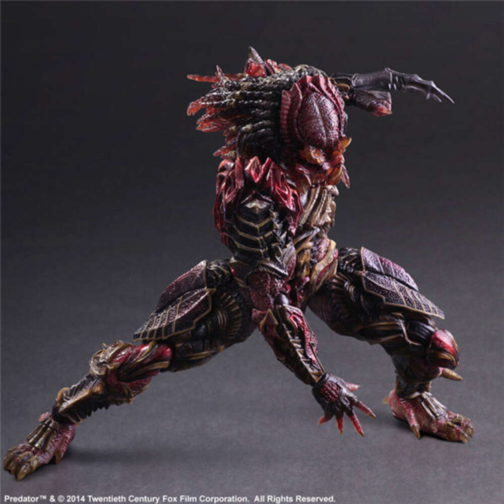 Mascot Costumes Play Arts Alien Vs Predator Scar Predator Action Figure Model Toy 28cm Joint Movable Doll Horror Doll Christmas Present for Kids