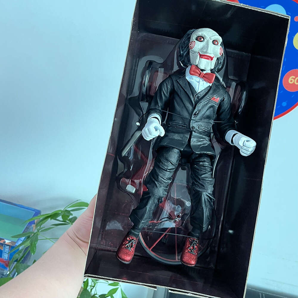 Mascot Costumes Original Neca Figure Saw Billy the Puppet on with Tricycle 30cm Action Figure Model Toys Christmas Present for Boyfriend