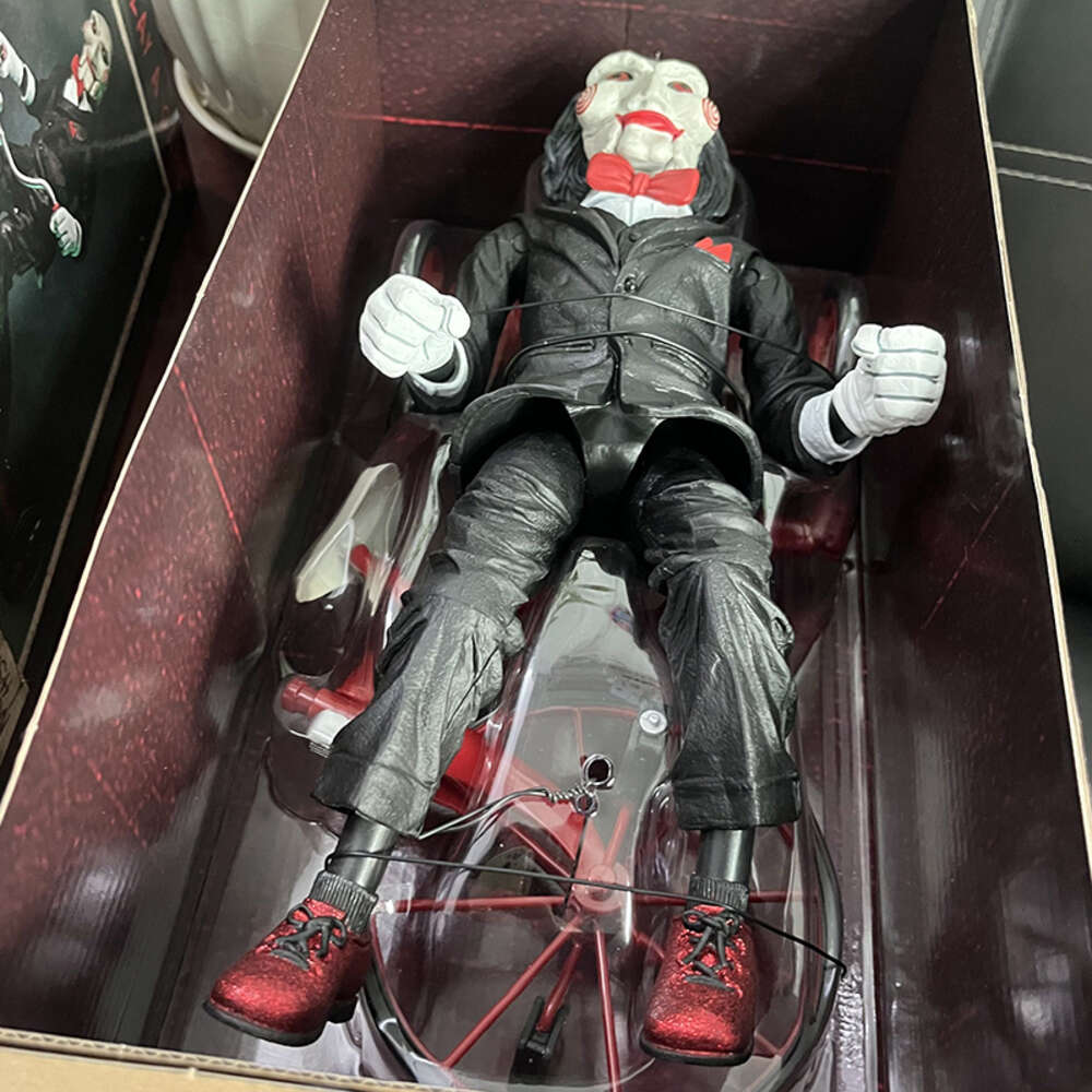Mascot Costumes Original Neca Figure Saw Billy the Puppet on with Tricycle 30cm Action Figure Model Toys Christmas Present for Boyfriend