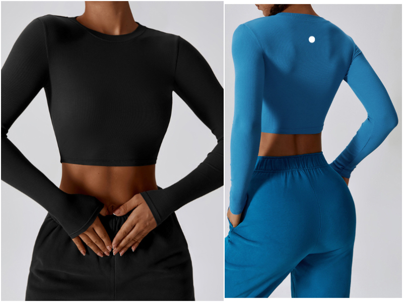 8188 Womens Yoga Shirts Tees Ladies Yoga Gym Slim Shirts Long Sleeve Running Excerise Tops Sportwear Breathable Shirt Fast Dry