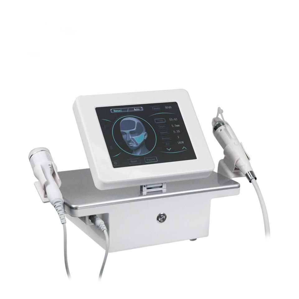 Effective Anti-aging2 In 1 Golden Microneedle Machine with Cold Hammer Redness Reduce 10/25/64 Pins Wrinkle Removal Acne Treatment Device