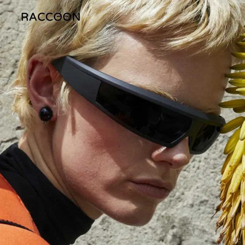 Sunglasses Frames Wrap Around Punk Y2K Sunglasse Fashion Futuristic Sun Glasses Vintage Rectangle Men Big Frame Outdoor Goggle Shades 231012