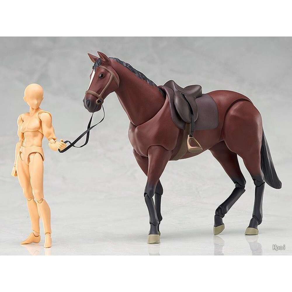 Mascot Costumes Figma 246 Horse White Chesut Bjd Pvc Action Figure Model Toys Can Play with Body Kun Chan Christmas Gift for Children