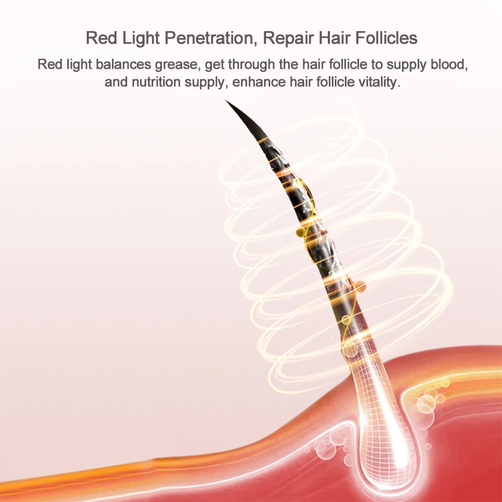 Hair Brushes EMS Electric Massage Comb Vibration LED Red Light Therapy Hair Tens Pulse Massage Scalp Brush for Hair Growth Anti Hair Loss 231012