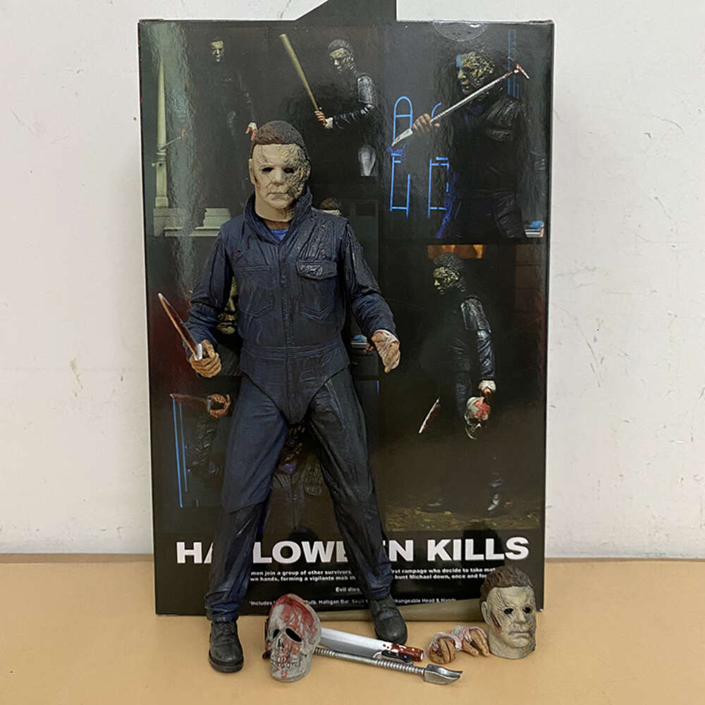 Mascot Costumes Neca Figure Michael Myers Figure with Led Halloween Ultimate Action Figure Model Toys Joint Movable Doll Christmas Present