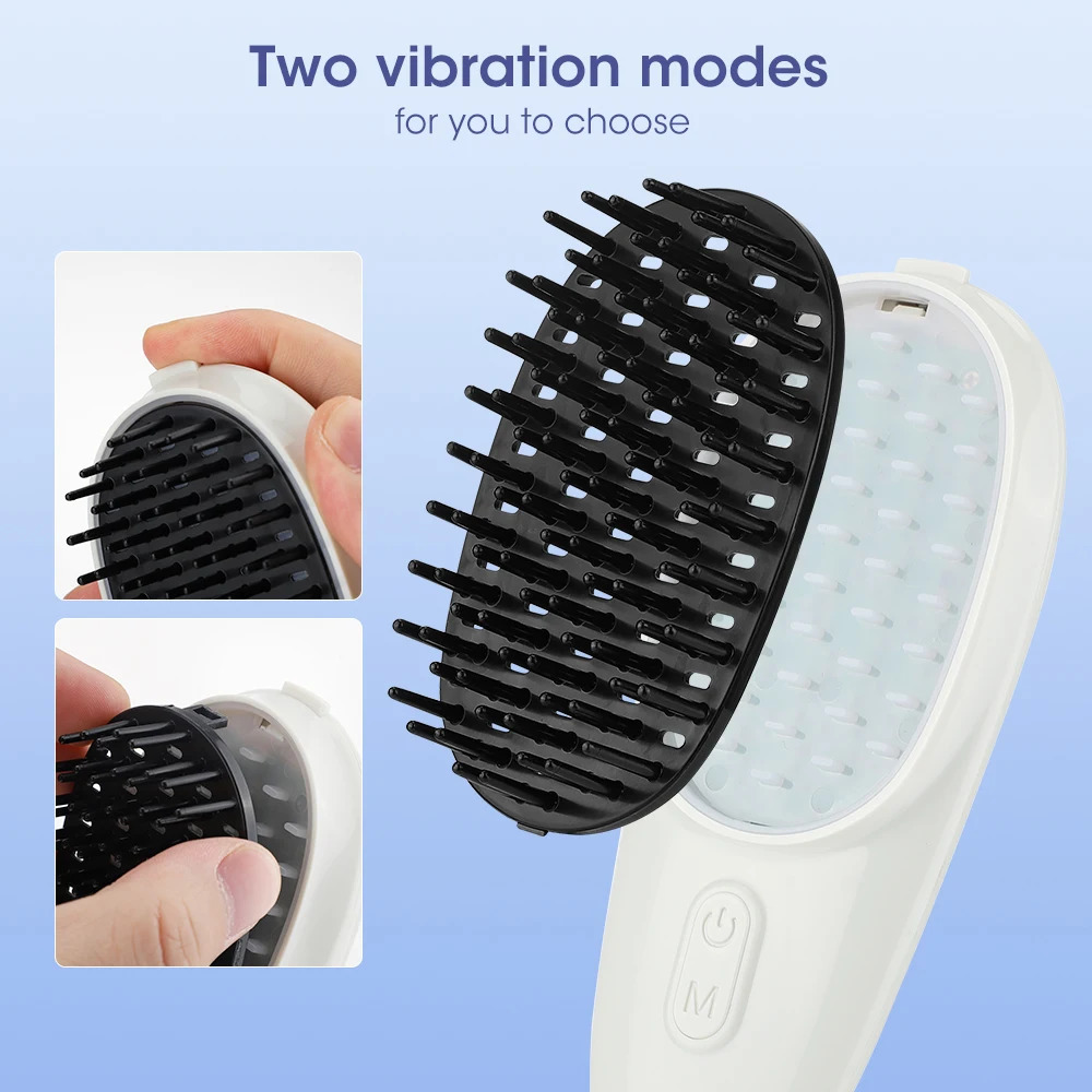 Hair Brushes Electric Wireless Massage Comb Red Blue Light Therapy Hair Growth Vibration Head Scalp Massager Anti Hair Loss with Replace Comb 231012