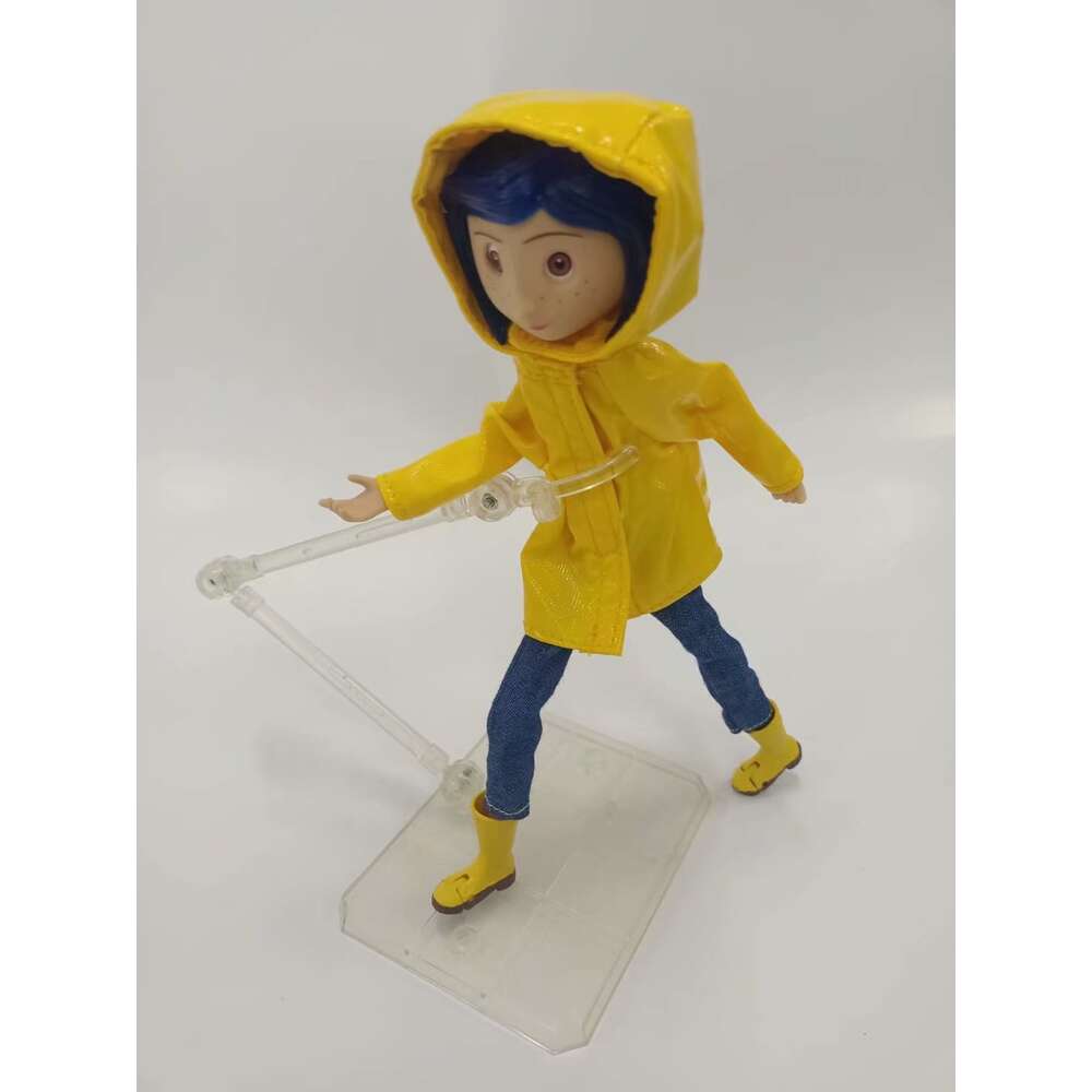 Mascot Costumes Neca Figure Coraline Doll the Secret Door Coraline Y La Puerta Secreta Raincoat Striped Shirt Toy Action Figure Model Toys Decor
