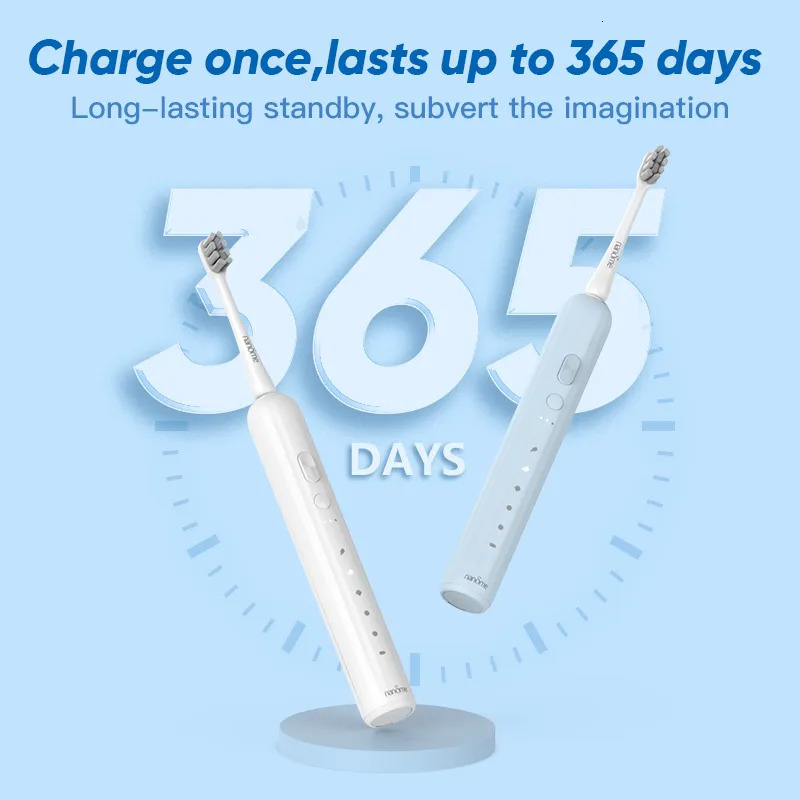 Toothbrush Nandme NX7000 Smart Sonic Electric Toothbrush Ultrasound IPX7 Rechargeable Tooth Brush 5 Mode Smart Time Whitener Teethbrush 231012