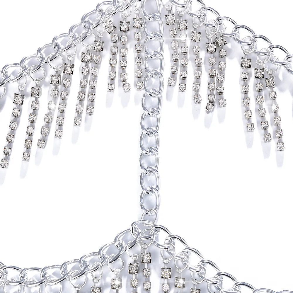 Other Fashion Accessories Indian Jewelry Full Tassel Mask Chain Decoration Face For Women Bridal Veils Wedding Crystal Beaded Christmas Party 231012