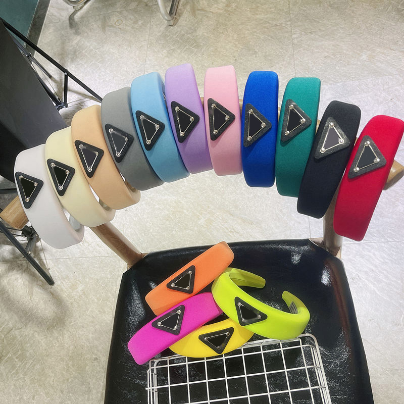 Triangle Designer Inverted Headbands Candy Color Hair bands For Charm Women&Girl Brand Letter Elastic Head Wrap HairJewelry High Quality Fashion Accessory Jewelry