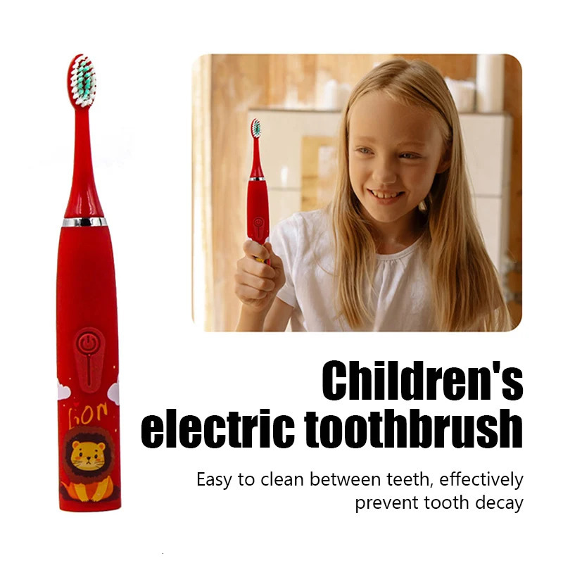 Toothbrush Children Sonic Electric Toothbrush Cartoon Kids With Replace The Toothbrush Head Ultrasonic Electric Toothbrush Sonic Brush Head 231012