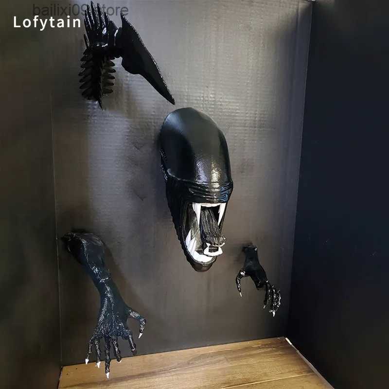 Decorative Objects Figurines Lofytain Xenomoprh Wall Art Sculpture Statue Horror Alien Predator Sci-Fi Monster Beasts Decoration Halloween Gifts Props