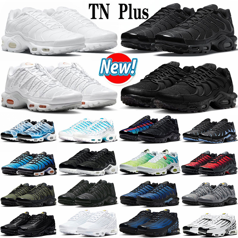2023 Mens Running Shoes TN Plus 3 Terrascape Triple Black White Unity Atlanta Hyper Sky Blue Fury Jade Mint Green Trainers Outdoor Sports Sneakers Size 40-46
