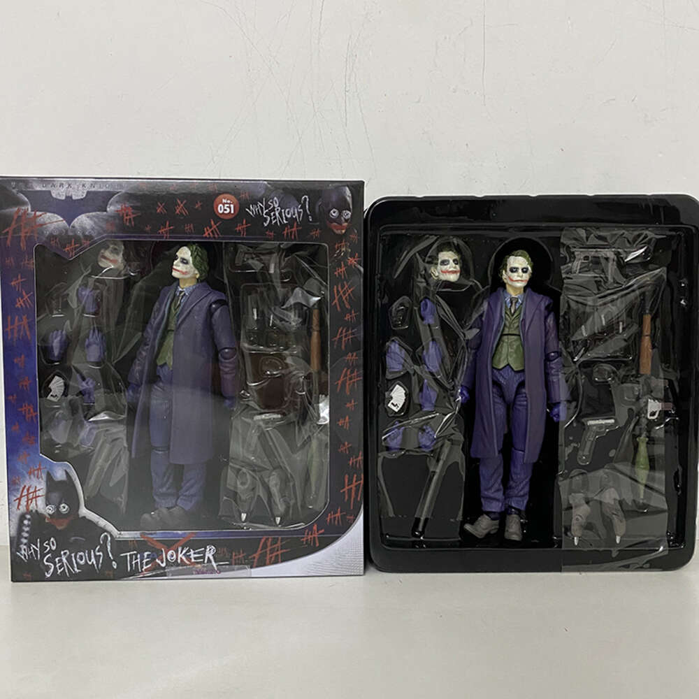Mascot Costumes Mafex 051 Joker Action Figure Articulated Model Toys 15cm Collectible Doll Joint Movable Birthday Present for Friends