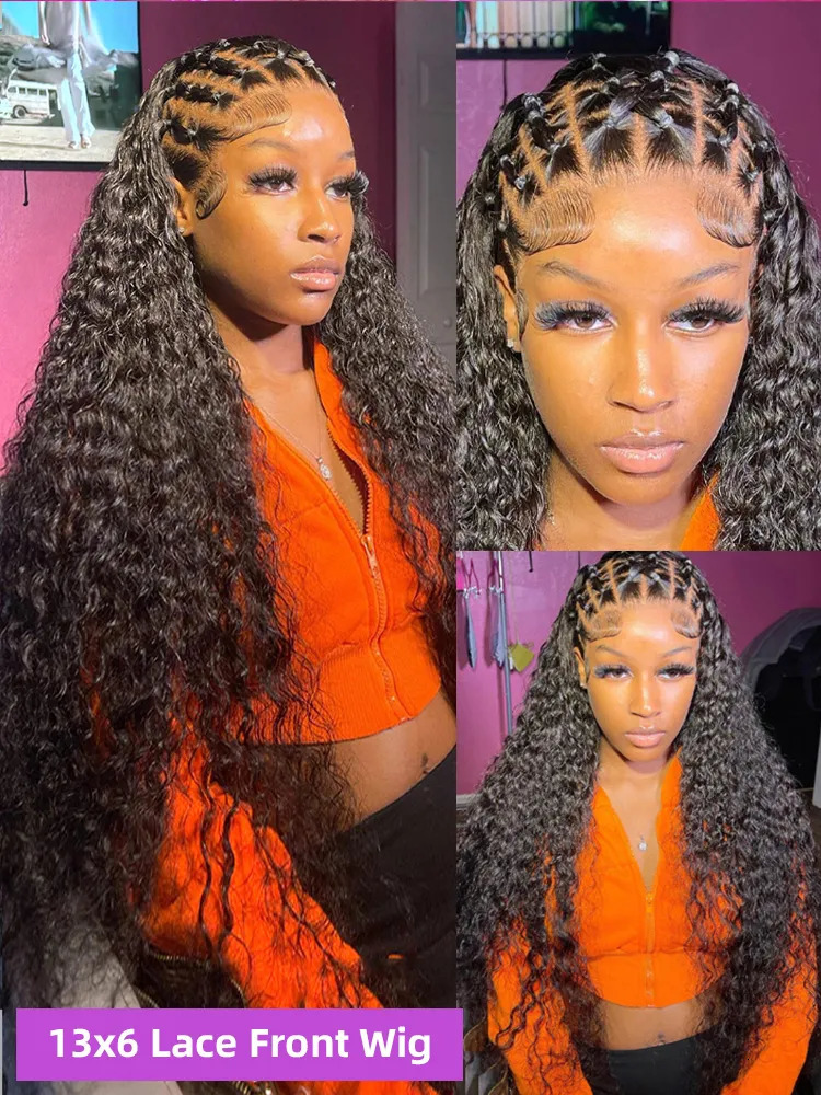 Lace Wigs 40 Inch Curly 13x4 Lace Front Human Hair Wig Brazilian Wigs For Women Deep Wave 13x6 HD Lace Frontal Wig Human Hair Pre Plucked 231012