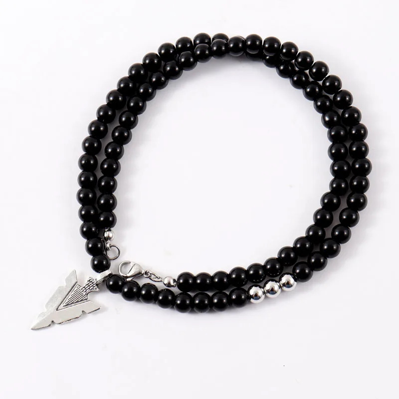 Chokers Fashion Charm Pendant Necklace Men Handmade 6mm Tiger Eye Stone Bead Jewelry Gift 231012
