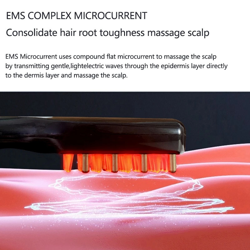Hair Brushes Electric Scalp Massager for Hair Growth Thinning Hair Treatment Intensive Hair Brush EMS Massage Comb Red And Blue Light 231012