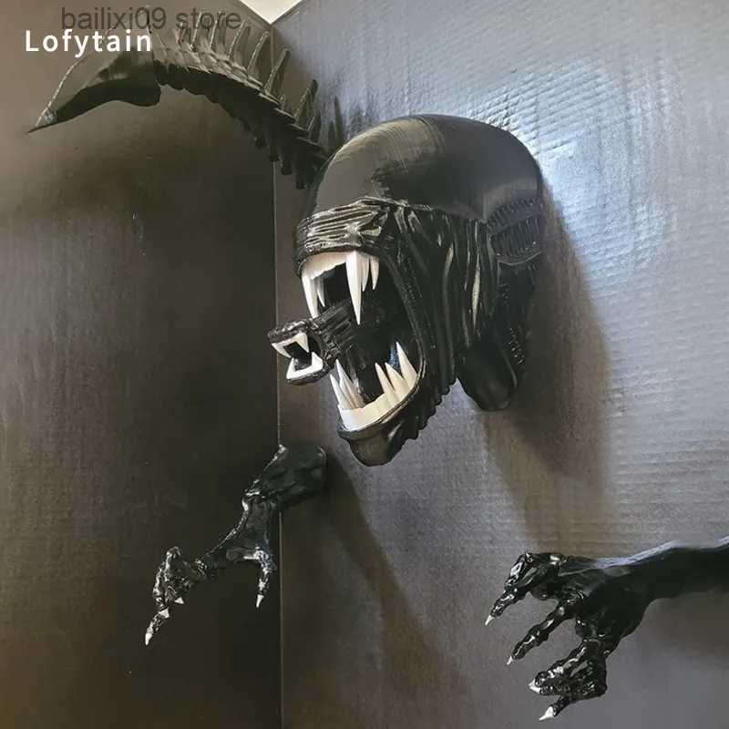 Decorative Objects Figurines Lofytain Xenomoprh Wall Art Sculpture Statue Horror Alien Predator Sci-Fi Monster Beasts Decoration Halloween Gifts Props
