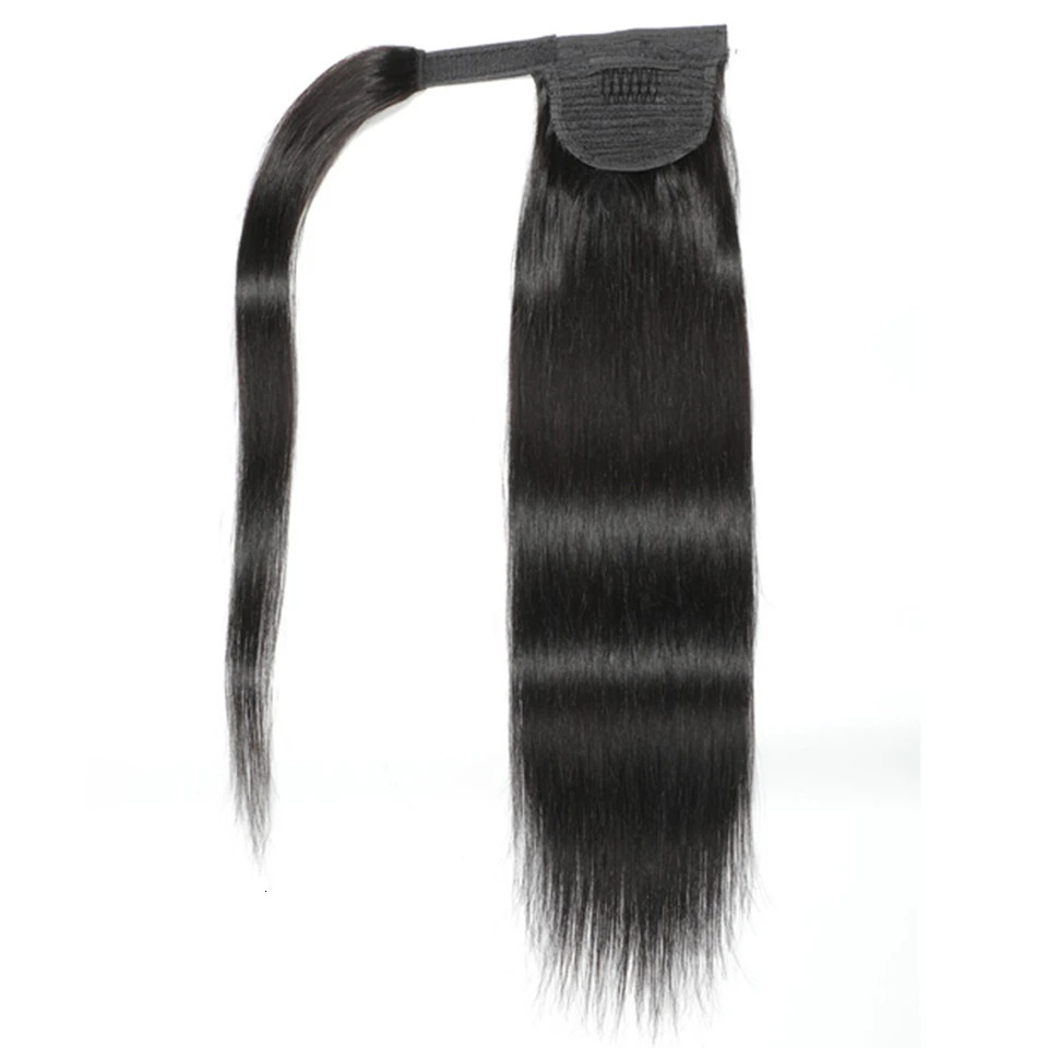 Lace Wigs tail Human Hair Wrap Around Straight tail Remy Hair tails Clip in Hair For Women Natural Color 231012