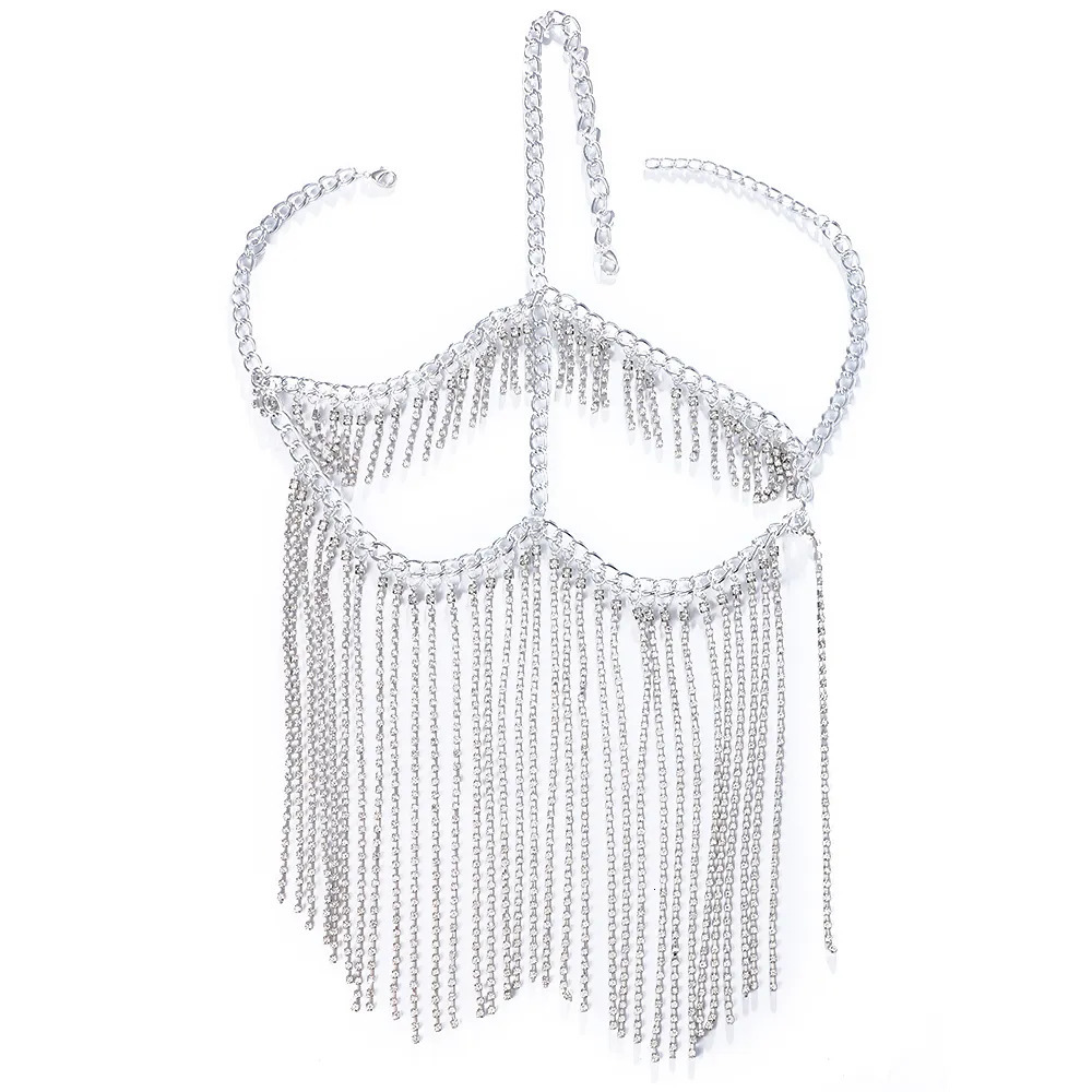 Other Fashion Accessories Indian Jewelry Full Tassel Mask Chain Decoration Face For Women Bridal Veils Wedding Crystal Beaded Christmas Party 231012