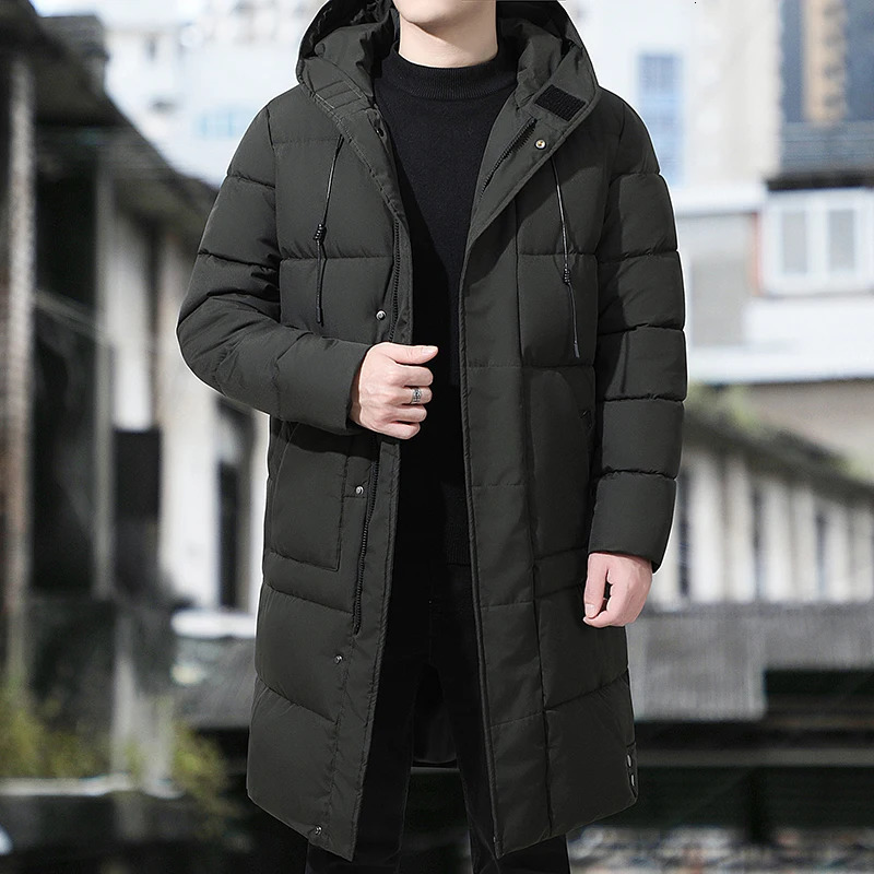 Men's Down Parkas Thicken Warm Winter for Men Cottonpadded Hooded Jacket Coat Solid Color Cargo Jackets 2023 Mens Casual Windbreakera 231011