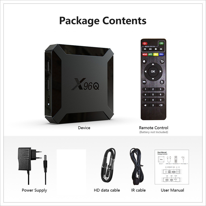 X96Q Android 10 Smart TV box Allwinner H313 Quad Core 4K 60fps 2.4G Wifi Google Youtube 1G+8G/2+16G Media Player EU US UK AU plug