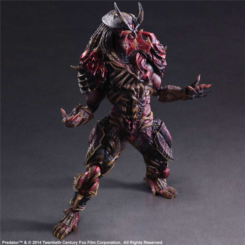 Mascot Costumes Play Arts Alien Vs Predator Scar Predator Action Figure Model Toy 28cm Joint Movable Doll Horror Doll Christmas Present for Kids