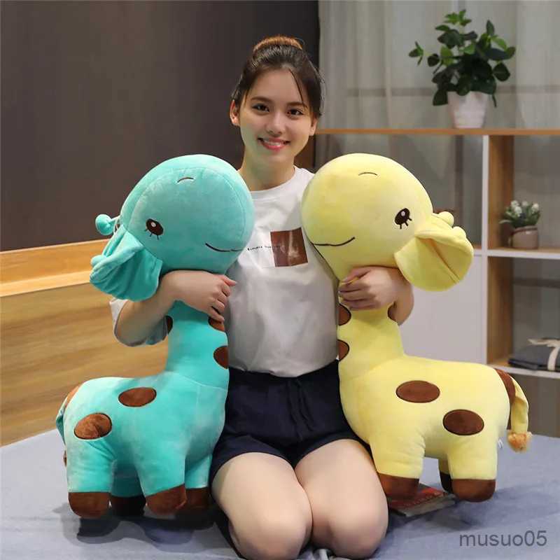 Christmas Toy Supplies 1pc Big Giraffe Plush Toys Soft Stuffed Cartoon Animal Deer Dolls Sofa Decoration Baby Kids Birthday Christmas Gifts R231012