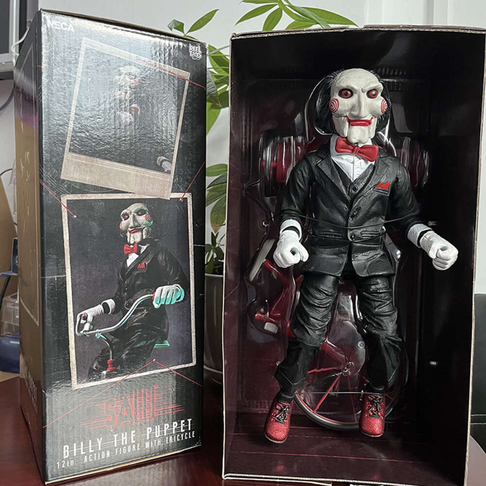 Mascot Costumes Original Neca Figure Saw Billy the Puppet on with Tricycle 30cm Action Figure Model Toys Christmas Present for Boyfriend
