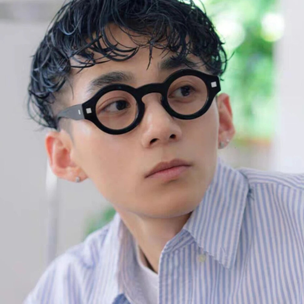 Sunglasses Frames Vintage Rivet Small Round Sunglasse Men Metal Hinge Glasses Frame Grey Transparent Shades Outdoor Eyewear 231012