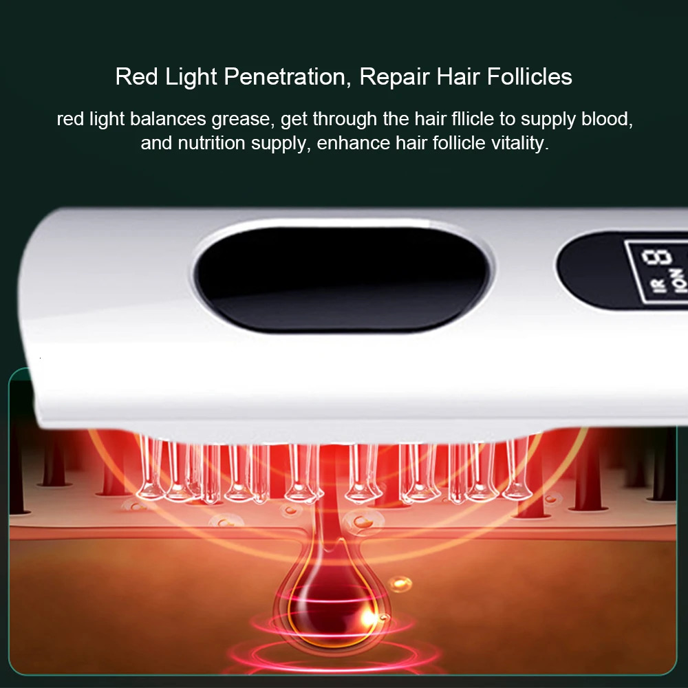 Hair Brushes EMS Vibration Massage Scalp Applicator Liquid Comb Hair Massager Brush Ion Red Light Therapy for Hair Growth Unisex Rechargeable 231012