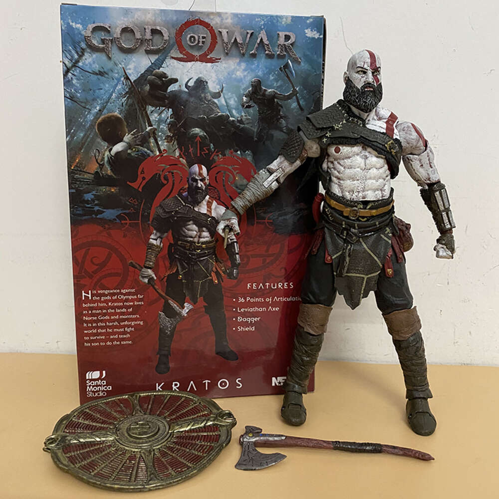 Mascot Costumes Neca Figure God of War Ghost of Sparta Kratos in Ares Armor W Blades Action Figure Model Toys Joint Movable Doll Gift