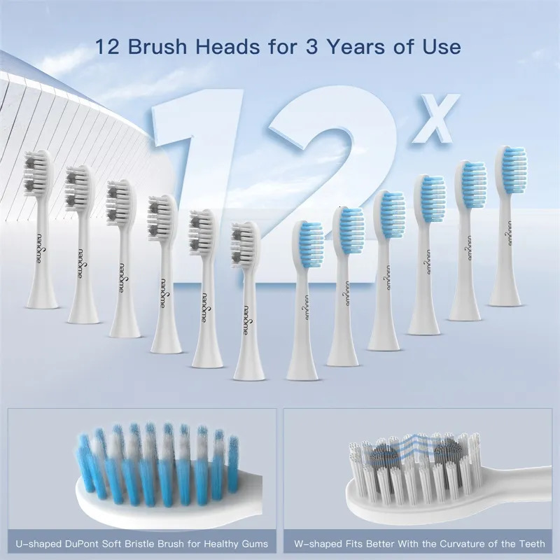 Toothbrush Nandme NX8000 Smart Sonic Electric Toothbrush IPX7 Waterproof Micro Vibration Deep Cleaning Whitener Without Hurting Teeth 231012