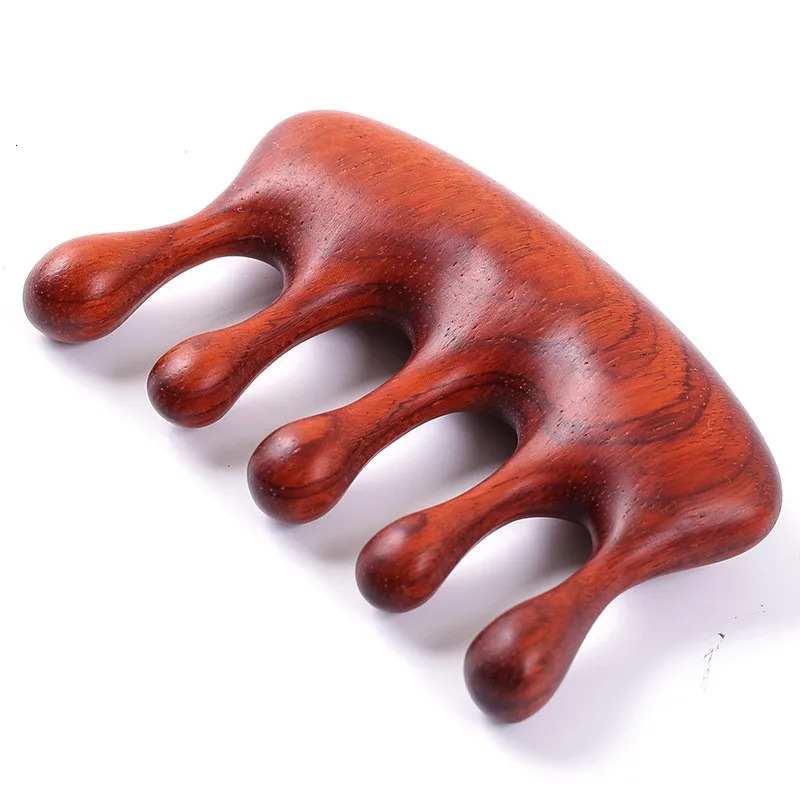 Hair Brushes 8 Types Hair Massage Comb 5 Teeth Natural Ebony Comb Head Meridian Massage Tool Handmade Anti Static Comb For Massage Scraping 231012