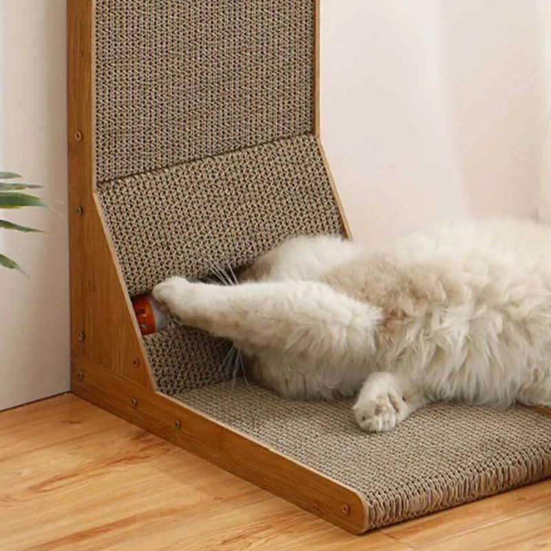 Scratchers Scratching Board L-shaped Detachable Corrugated Paper Scraper Durable Cat Training Grinding Claw Toy Furniture Protector 231011