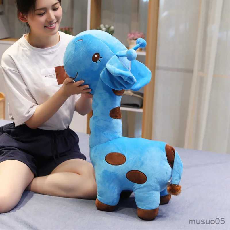 Christmas Toy Supplies 1pc Big Giraffe Plush Toys Soft Stuffed Cartoon Animal Deer Dolls Sofa Decoration Baby Kids Birthday Christmas Gifts R231012