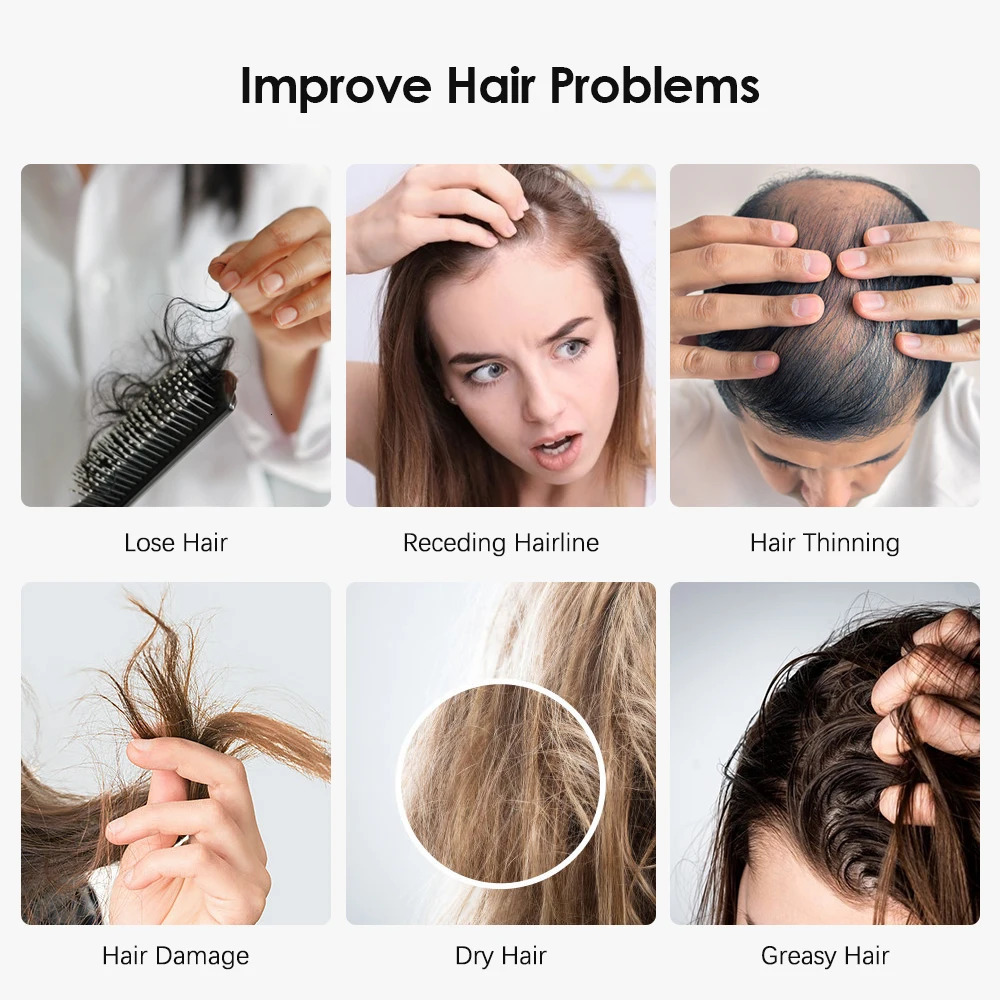 Hair Brushes Red Blue LED Light Therapy Anti Hair Loss Brush Scalp Vibrating Massage Comb Relief Fatigue Electric Head Massage Comb Hair Care 231012