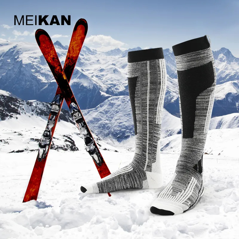 Men's Socks MKSK001 High Quality Professional MenWomen Mercerized Merino Wool Ski Socks Outdoor Thicken Terry Warm Knee High Long Socks 231011
