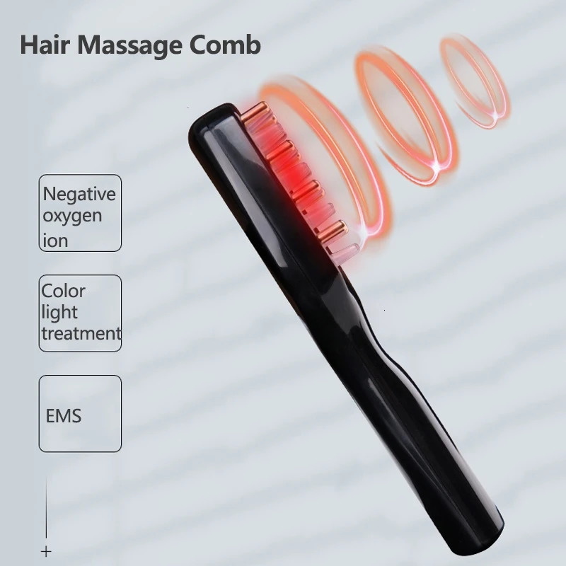 Hair Brushes Electric Scalp Massager for Hair Growth Thinning Hair Treatment Intensive Hair Brush EMS Massage Comb Red And Blue Light 231012