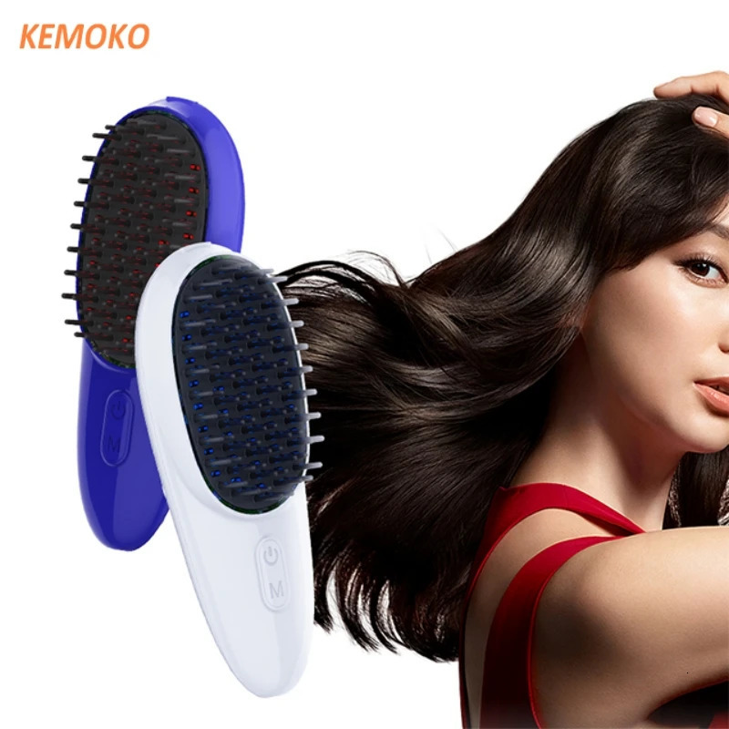 Hair Brushes Head Massager Anti Hair Loss Massage Hair Growth Comb Rechargeable Vibration Hair Smooth Scalp Stress Relief Light Potherapy 231012