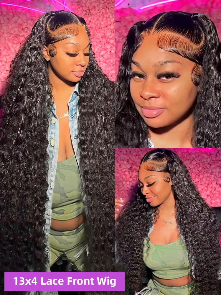 Lace Wigs 40 Inch Curly 13x4 Lace Front Human Hair Wig Brazilian Wigs For Women Deep Wave 13x6 HD Lace Frontal Wig Human Hair Pre Plucked 231012