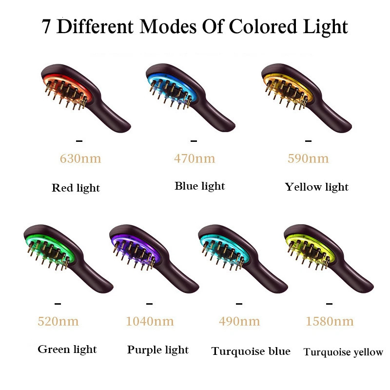 Hair Brushes EMS Electric Massage Comb LED Light Pon Therapy Vibration Scalp Head Massager Anti Hair-loss Nourishing Hair Regrowth Device 231012
