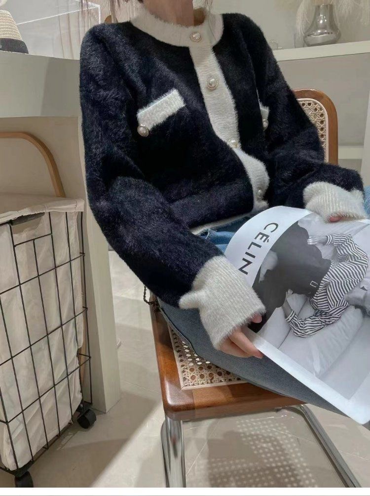 NWT Maje Cardigan with Bright Yarn Embellish Pearl Clasp Coat Jackets Fashion Cardigan