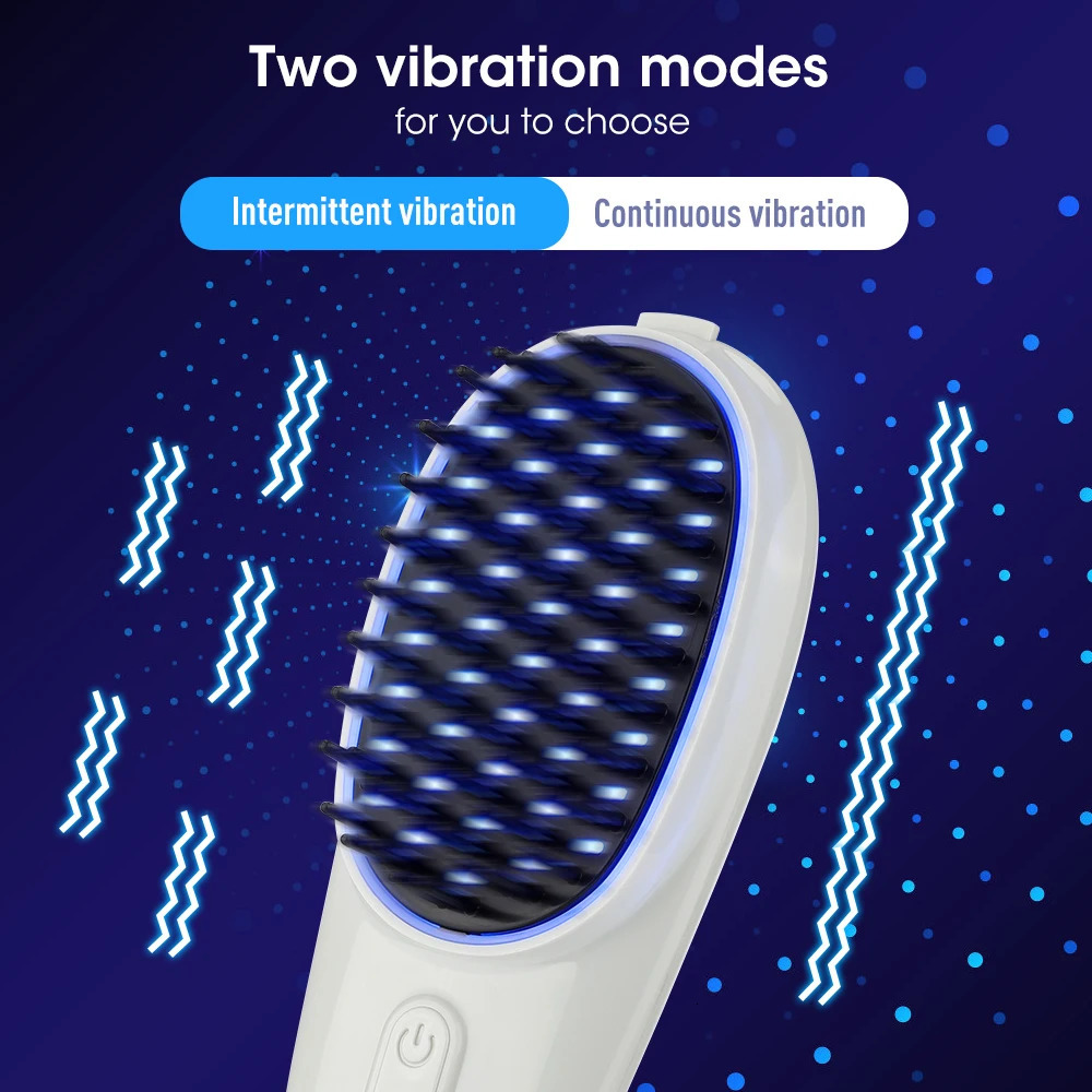 Hair Brushes Red and Blue Light Electric Massage Comb Head Massager Pon Physiotherapy Hair Care Comb Vibrating Hair Growth Anti Hair Loss 231012