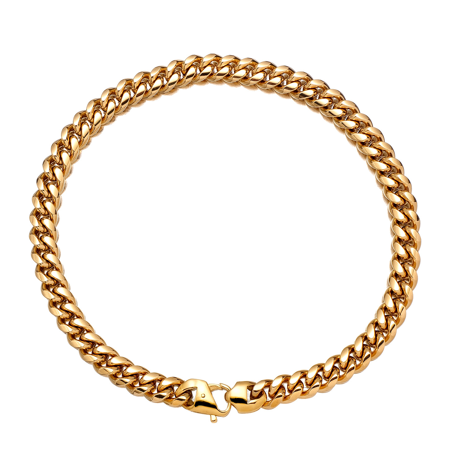 10mm-14mm Hip Hop Solid Stainless Steel Miami Cuban Chain Necklace Real Gold Plated Mens Jewelry