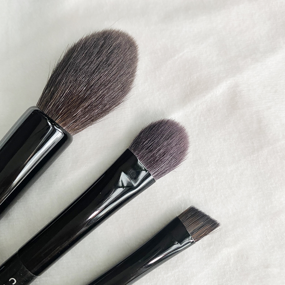 CHIKU-HODO Z-Series Makeup Brushes (Z-2 Highlight Z-5 Eye Shadow Z-6 Eye Brow) - 100% Gray Squirrel Hair Beauty Cosmetic Blending Brushes Beauty Tools