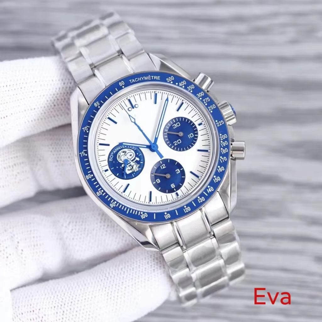 N1factory men's watch 50th anniversary commemorative watch Snoopy 42mm zirconia ceramic ring mouth white glaze Velocimeter customized 3861 movement